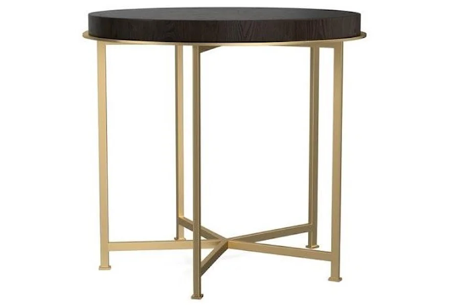 MODERN-Axel Corso Lucy and Norman Round Side Table by Bassett at Esprit Decor Home Furnishings